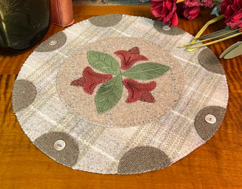 PB-299 Flowers Wool Round Mat