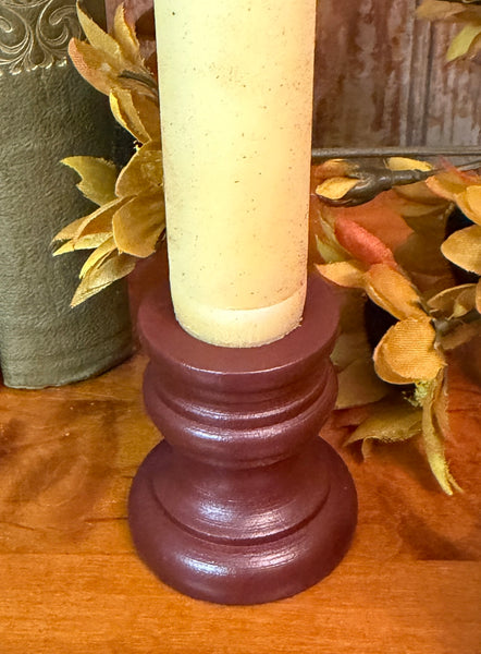 AT-7R Wooden Taper Candle Holder - Red