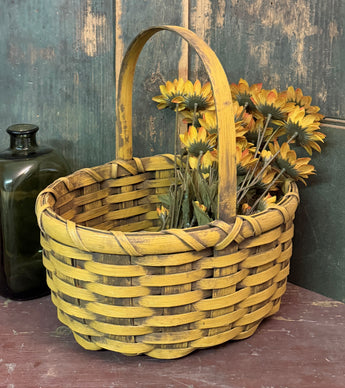 BG-B743 Mustard Oval Handled Basket
