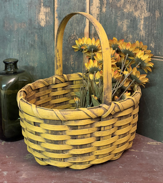 BG-B743 Mustard Oval Handled Basket