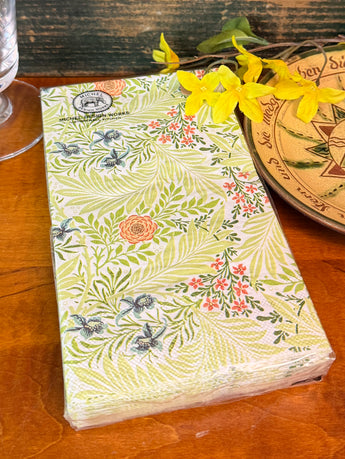 MDW-17 Paper Hostess Napkins - Flowers & Ferns