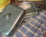 OWP-02 Vintage Old World Pewter - Lidded Butter Dish with Glass Insert