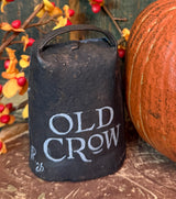 TPA-19 Hand-painted 'Crow with Moon’ on Antique Iron Cowbell