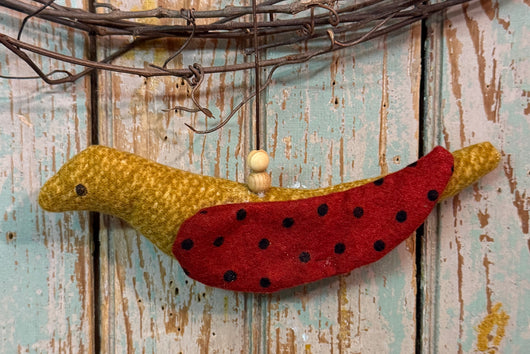 NV-1164M Felt Bird Ornament - Mustard