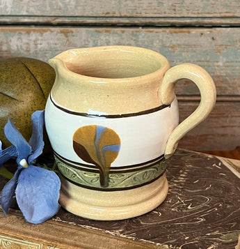 NV-1035 Yellowware Pitcher with Mochaware Design