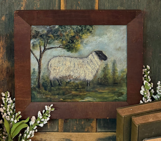 MKM-302 'Early Sheep' ORIGINAL Painting by MK Moulton