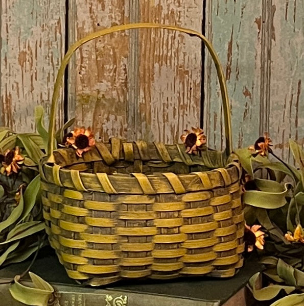 BG-B617 Mustard Round Handled Basket
