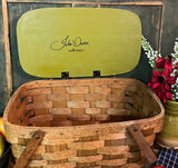 NV-944 Hand-painted "Fruit" Tole Painted Picnic Basket