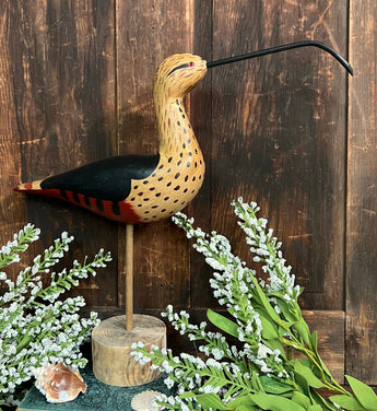 NV-724 Hand-Carved & Painted Large Shorebird