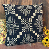 NV-1118 Family Heirloom Weavers Pillow - Black & Tan