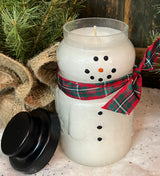 CG-1320 Snowman Jar Candle - Welcome Wreath Scent