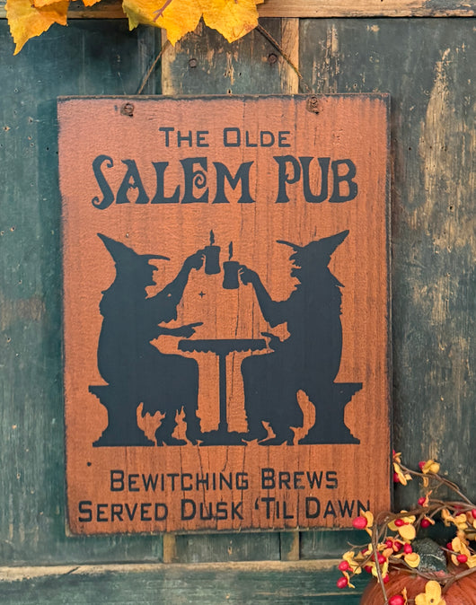 HAV-36 'The Olde Salem Pub' Hanging Wood Plaque