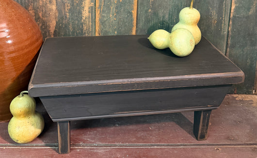 WD-63 Rectangle Wood Stool - Aged Black