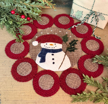 PB-746 Wool Snowman Penny Mat