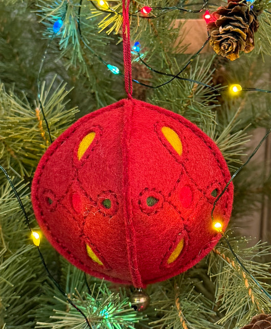 NG-227N Wool & Felt Merino Ornament - Red