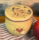 EJS-166 Pottery Butter Crock - Bird