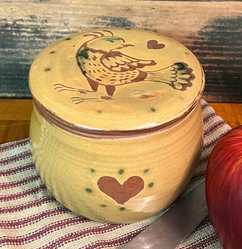 EJS-166 Pottery Butter Crock - Bird