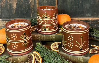 CD-OEC1R Redware Soy Candle - Orange & Evergreen