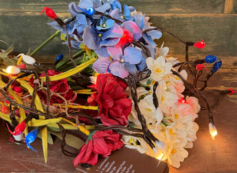 RJ-RL-BRWB Red, White & Blue Battery Rice Lights 35 count String