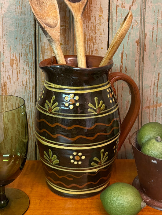 NV-1156 Med Black Redware Pitcher