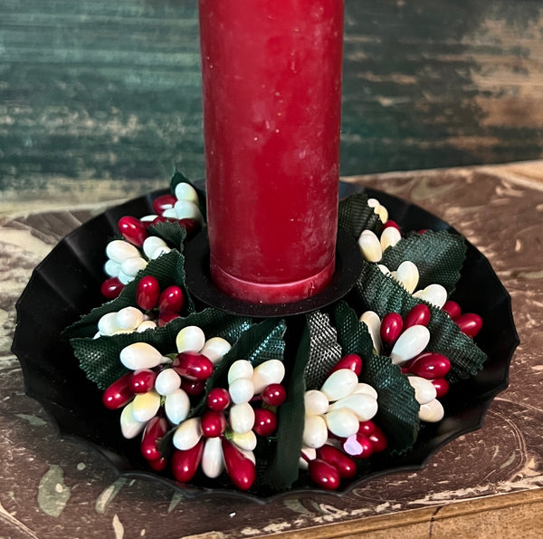 KM-10 Berry Bead Candle Ring - Red & White
