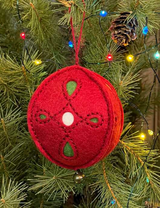 NG-227F Wool & Felt Merino Ornament - Red