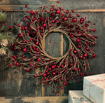 KM-15S Small Christmas Berry Bead Wreath