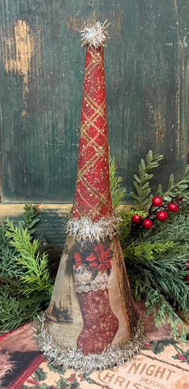 PEN-229C Vintage Fabric Covered Party Horn - Stocking