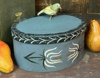NV-966 Hand-stenciled Oval Box
