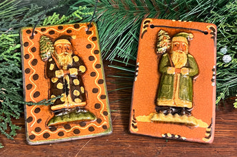 GMS-T128 Shooner Redware Large Santa Ornaments