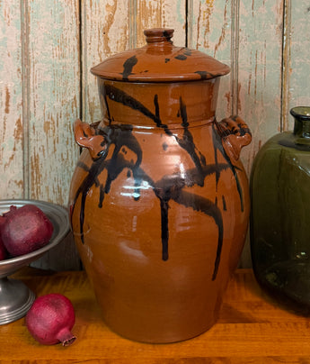 NV-1152 Med Mottled Redware Canister