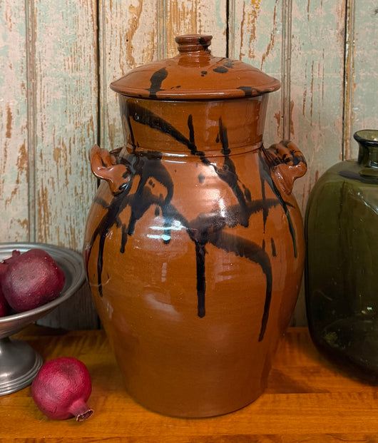 NV-1152 Med Mottled Redware Canister