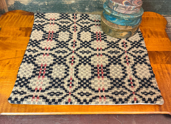 CD-CM-BTR Coverlet Candle Mat - Black, Tan & Red