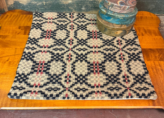 CD-CM-BTR Coverlet Candle Mat - Black, Tan & Red