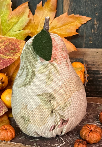 PB-381 Floral Fabric Pear with Stem