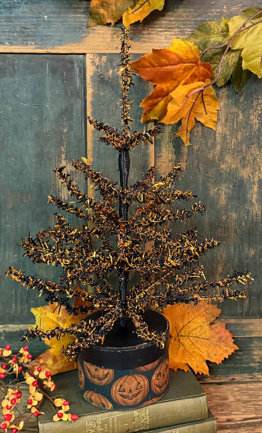 PEN-194 Sparkly Orange Tree in Round Box
