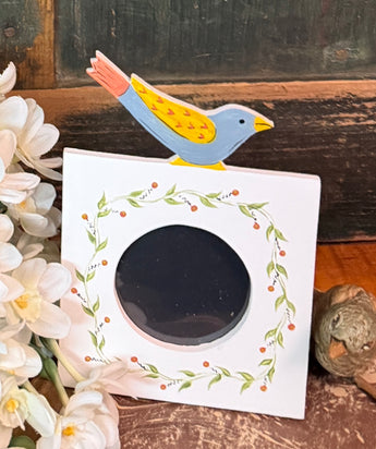 ER-2625 Hand-painted Blue Bird & Vine Frame