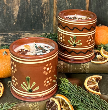 CD-OEC2R Redware Soy Candle - Orange & Evergreen