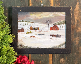 NV-1079 Original Framed “Winter Homestead” Painting by Mark Kimball Moulton