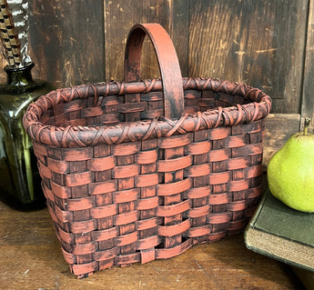 BG-B597 Red Tall Handled Basket