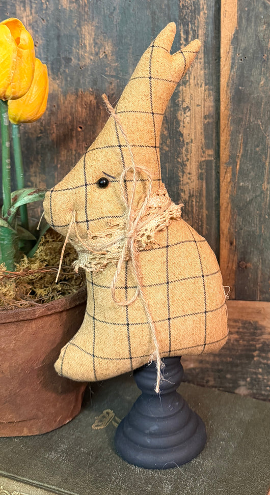 TBH-45C Fabric Bunny on Base - Checked
