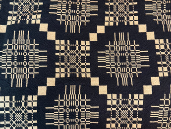 NV-1116 Family Heirloom Weavers Queen Coverlet - Black & Tan