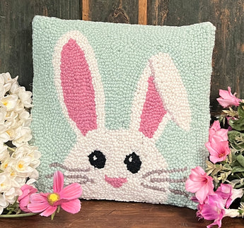 PH-148 Easter Bunny Wool Hooked Pillow