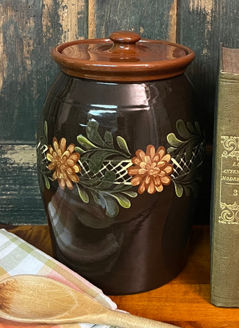 NV-999 Hand-painted Pottery Floral Canister