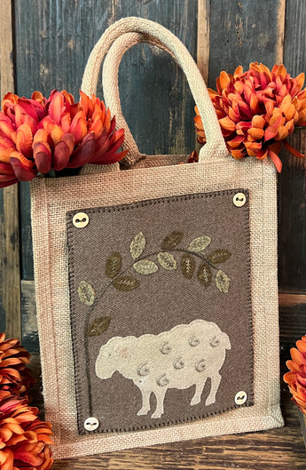PB-336 Canvas Tote Bag with Wool Sheep Front