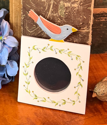 ER-2622 Hand-painted Blue Bird & Vine Frame
