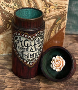 WW-435 Hand-painted "A Gift from a Friend" Lidded Box