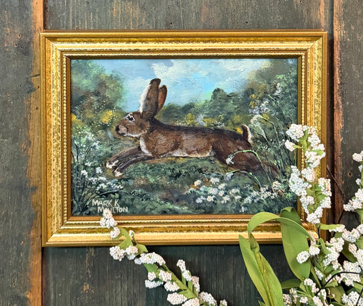 MKM-258 'Leaping Bunny' ORIGINAL Painting by MK Moulton