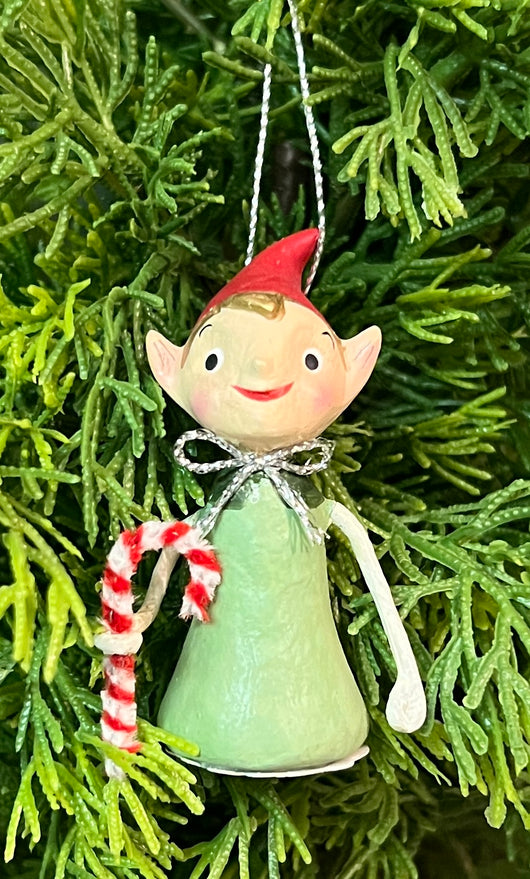 BLD-13 Elf with Candy Cane Ornament