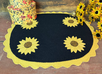 NV-1104 Sunflowers Appliqued Wool Mat